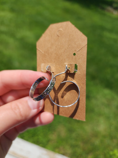 Vintage handmade sterling silver medoum sized swirly hoops