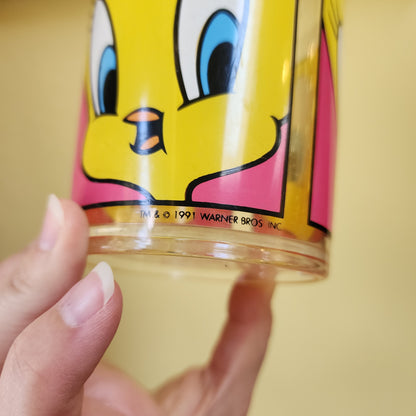 Vintage 1991 Tweety Bird Plastic Drinking Cup 90s Nostalgic Drinkware