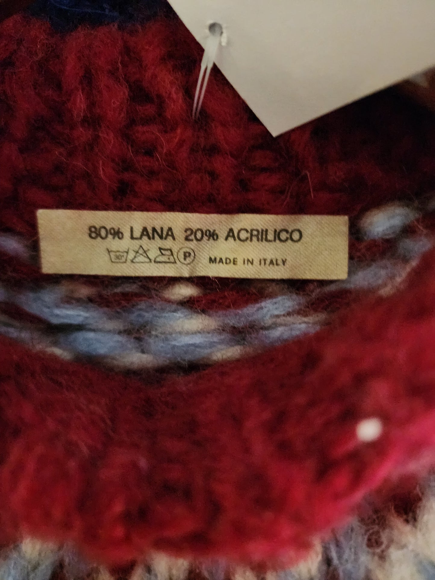 Vintage Fair Isle Chunky Handknit Italian Wool Sweater