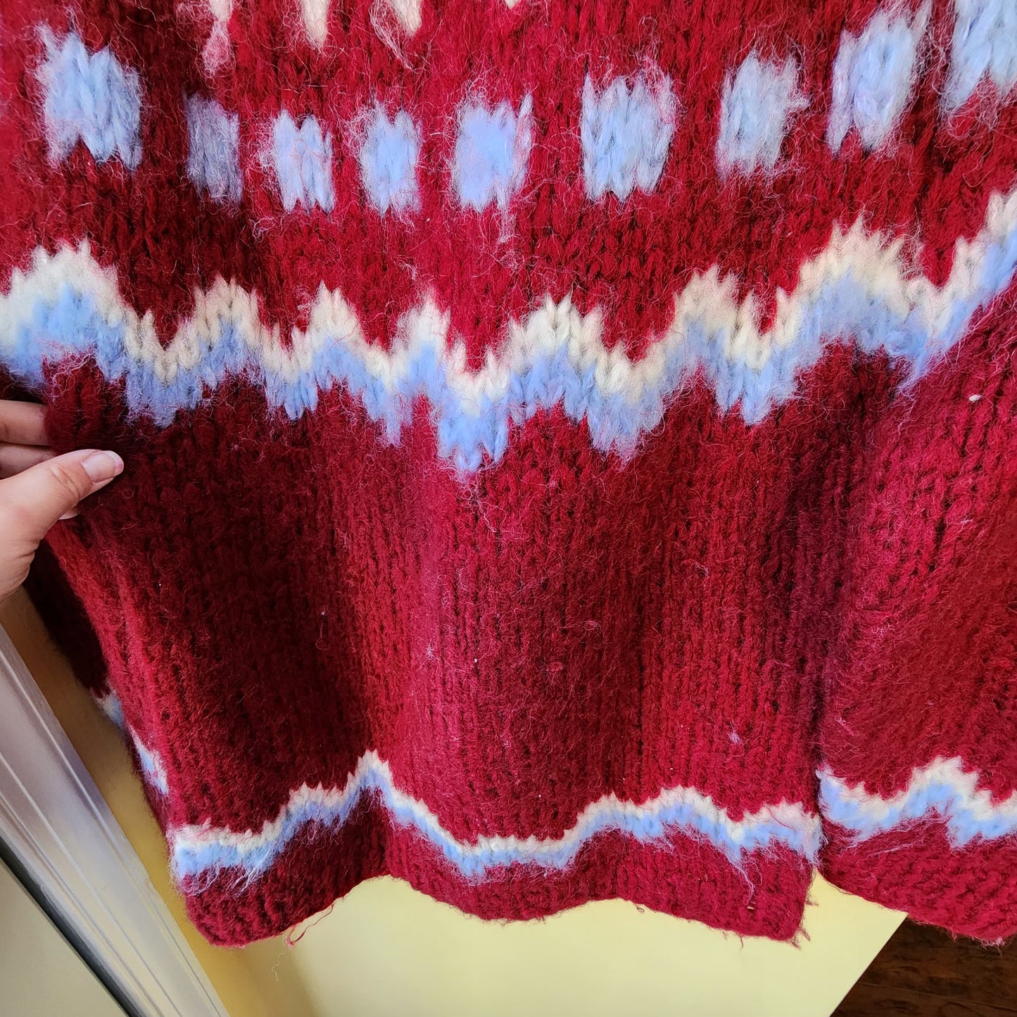 Vintage Fair Isle Chunky Handknit Italian Wool Sweater