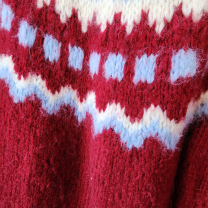 Vintage Fair Isle Chunky Handknit Italian Wool Sweater