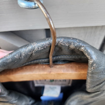 Vintage L.L. Bean 2X Tall Goatskin Leather Bomber Jacket Green/Brownish Aviator