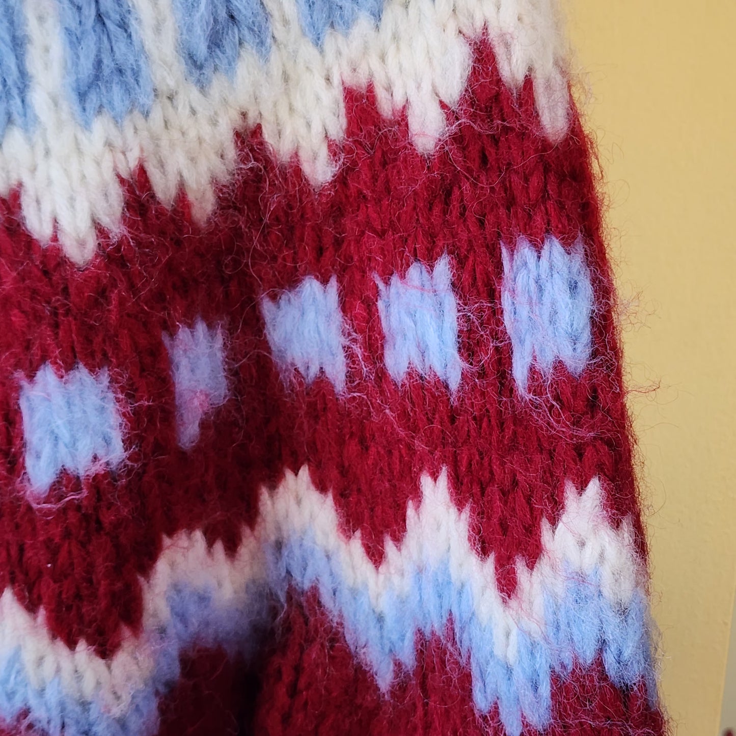 Vintage Fair Isle Chunky Handknit Italian Wool Sweater