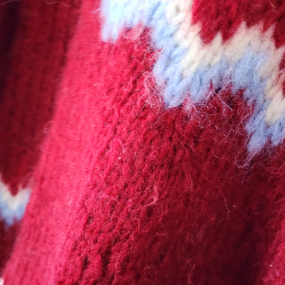 Vintage Fair Isle Chunky Handknit Italian Wool Sweater