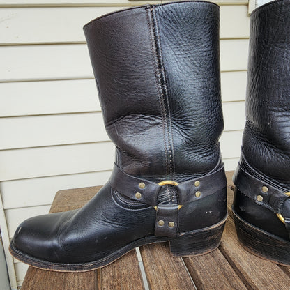 Mens 11 D Black Frye Harness Boots Western Made In USA