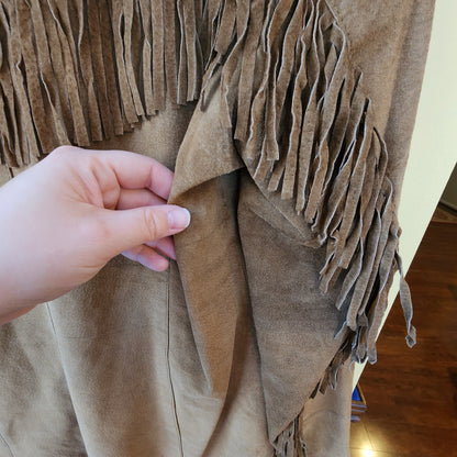 NWT Denim & Co. Jacket Womens Size Medium Carmel Suede Leather Western Wear