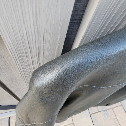 Vintage L.L. Bean 2X Tall Goatskin Leather Bomber Jacket Green/Brownish Aviator