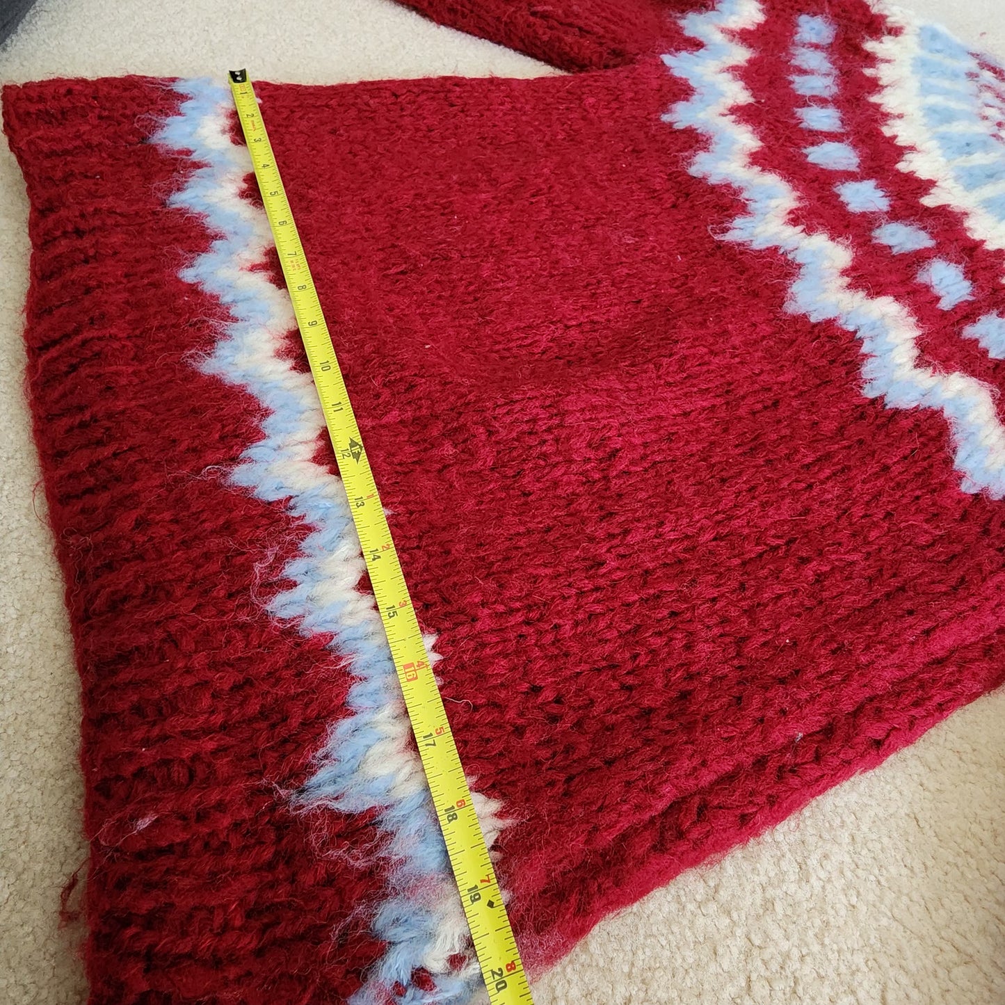 Vintage Fair Isle Chunky Handknit Italian Wool Sweater