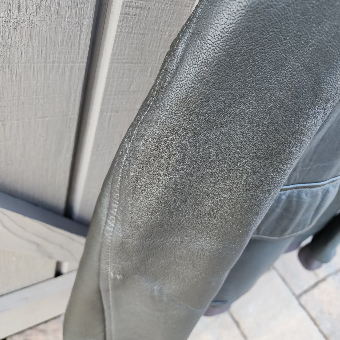 Vintage L.L. Bean 2X Tall Goatskin Leather Bomber Jacket Green/Brownish Aviator