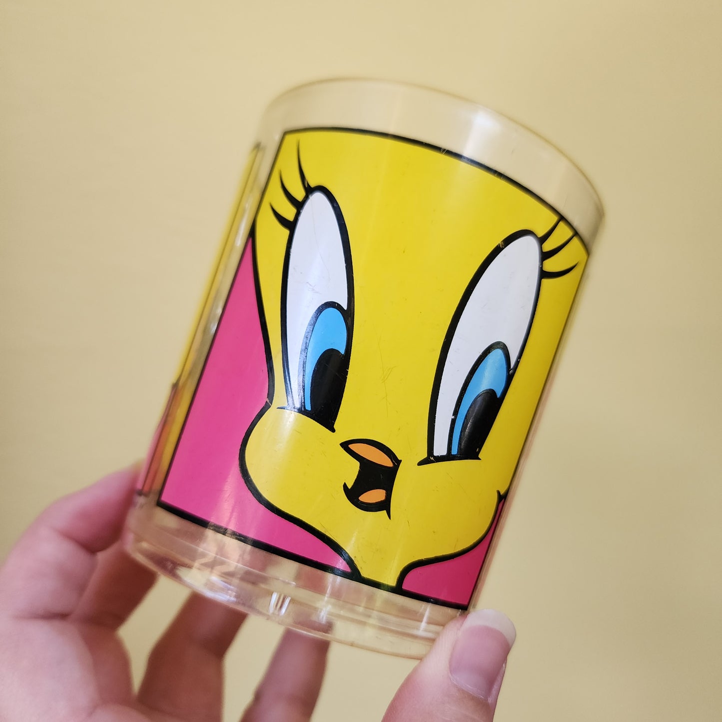 Vintage 1991 Tweety Bird Plastic Drinking Cup 90s Nostalgic Drinkware