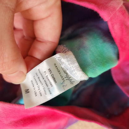 Medium Rainbow Geode Tie Dye Bell Bottoms 32" inseam