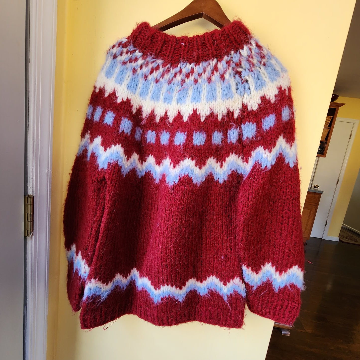Vintage Fair Isle Chunky Handknit Italian Wool Sweater