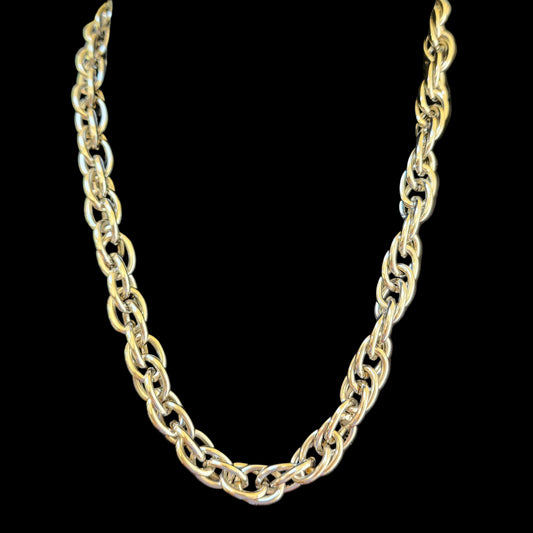 Vintage Chunky Silver Tone Metal Chain 24"