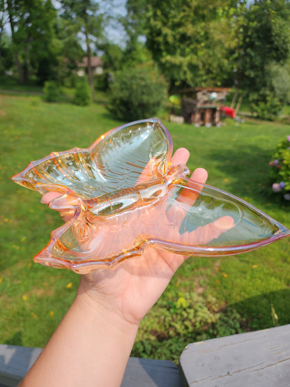 1960's Jeannette Glass Lusterware Butterfly Dish
