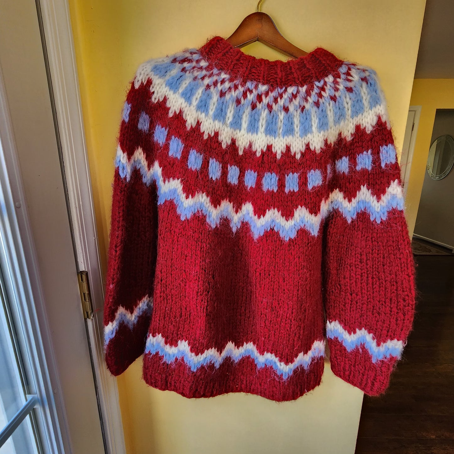 Vintage Fair Isle Chunky Handknit Italian Wool Sweater