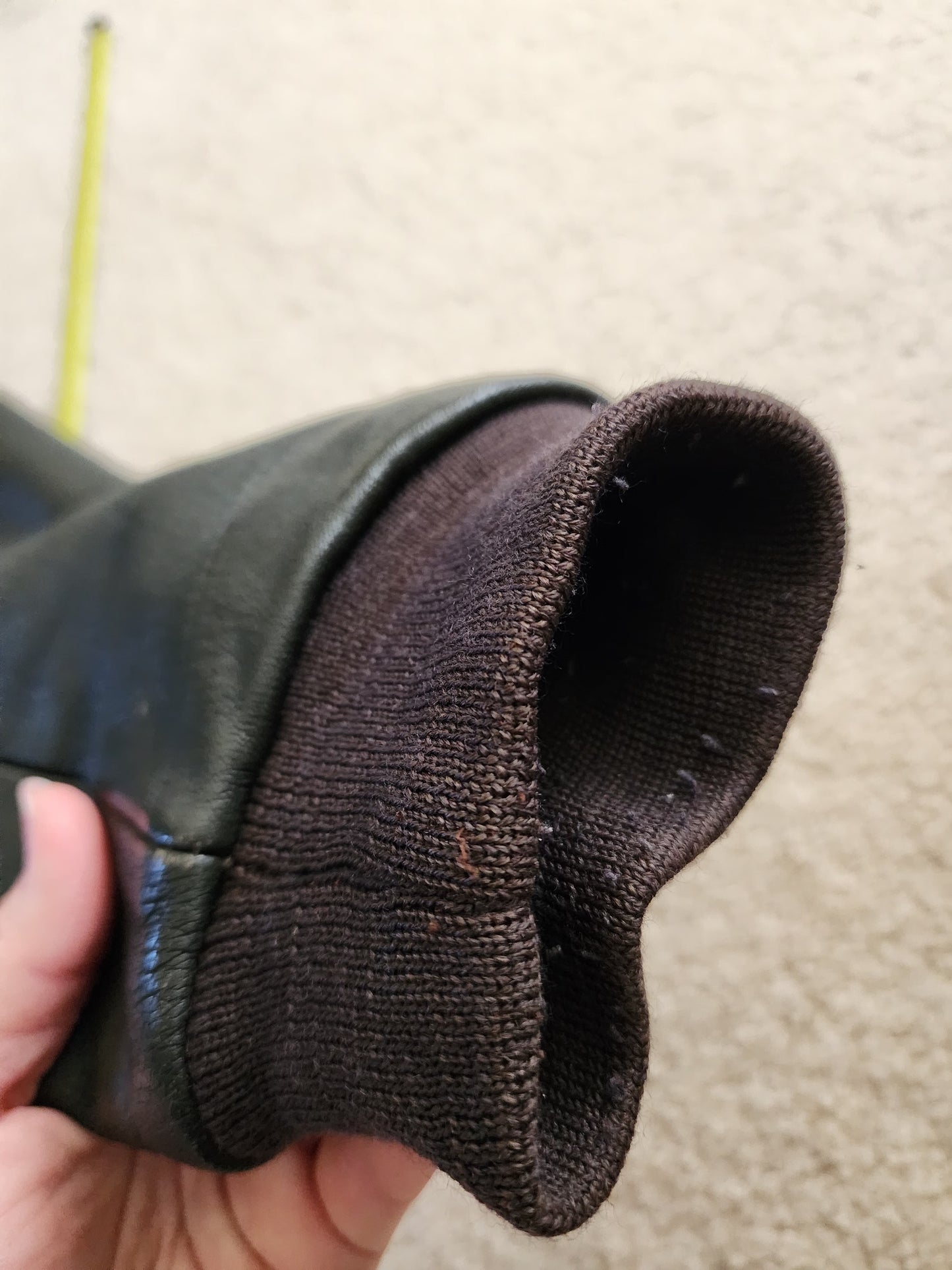 Vintage L.L. Bean 2X Tall Goatskin Leather Bomber Jacket Green/Brownish Aviator