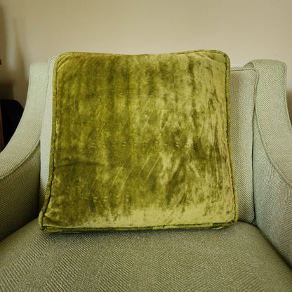 Ramblewood Vintage 60s/70s Orange Yellow Butterfly Pillow With Green Velvet