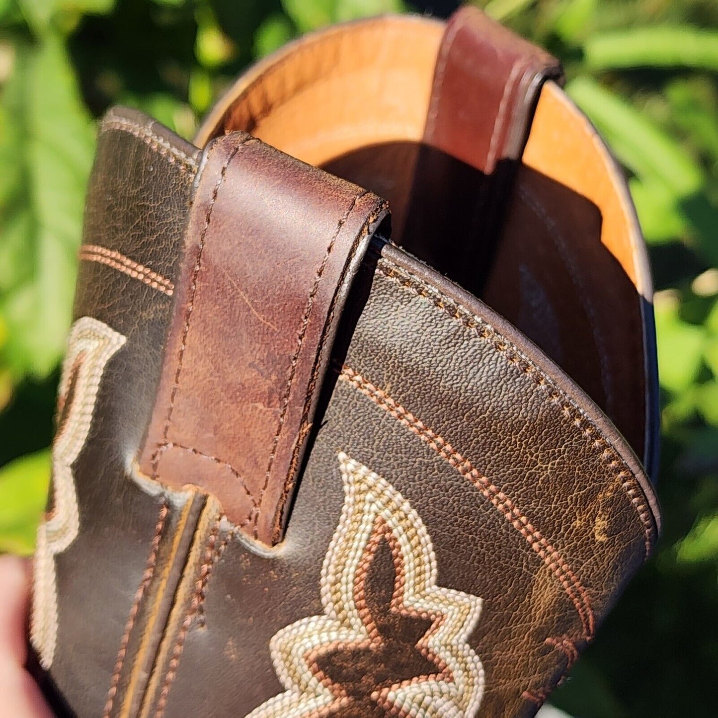 *Second Hand* Women's 8.5 Double H Western Cowboy Boot Brown Country Leather Boot Pre-owned