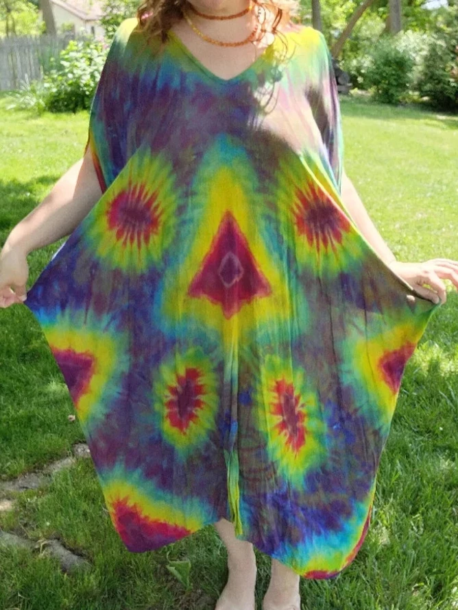 Rainbow shape shift kaftan one size